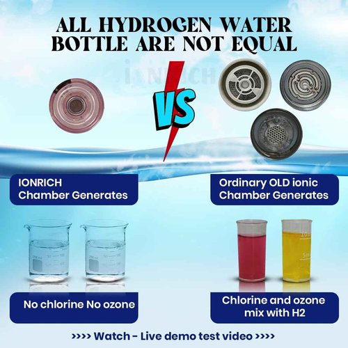 IONRICH HYDROGEN WATER Bottle |SPE-PEM Technology| Platinum ct. Plates | No Chlorine No Ozone Mixing| H2 1500 ~ up to 4000 PPB* | -ORP -300 to -500 mv| Purity 99.96% H2 | Health Benefit