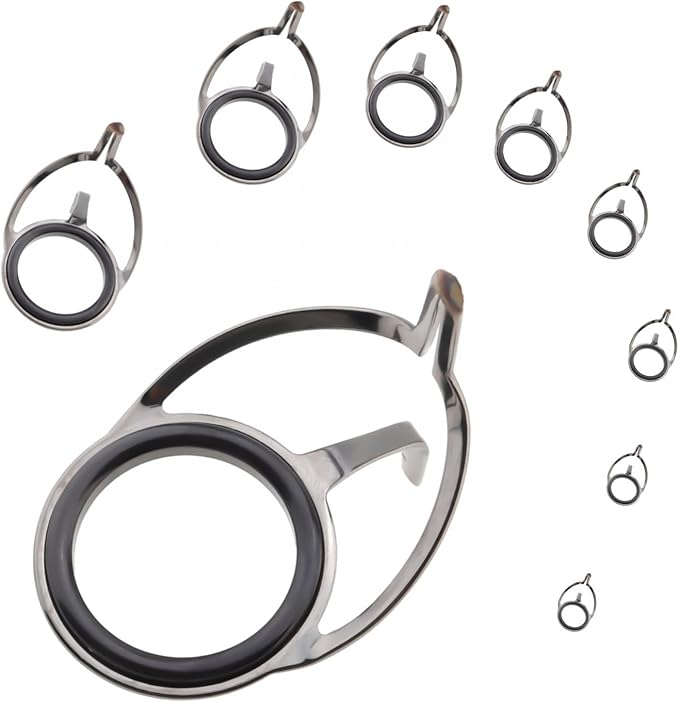 8pcs Fishing Rod Guide Repair Kit, Spinning Fishing Rod Guide Replacement, Tip Repair Tool Kit