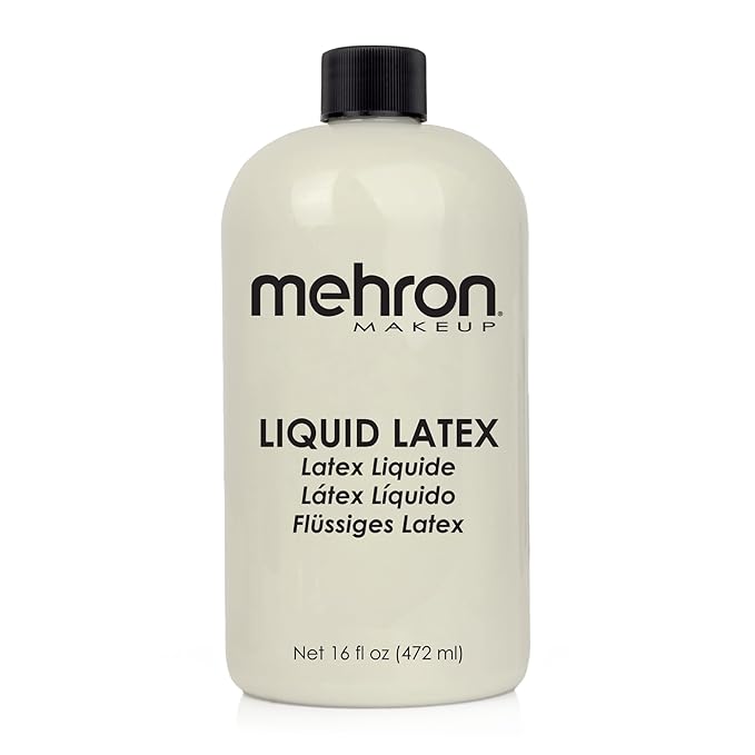 Mehron Makeup Liquid Latex | SFX Makeup | Halloween | Latex Glue for Skin | Prosthetic Glue 61 fl oz (473 ml) (Zombie Flesh)