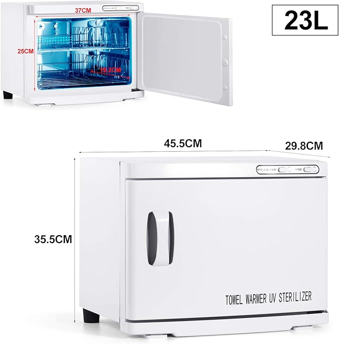 Artist hand Hot Towel Warmer Cabinet, 23L Large Capacity Towel Warmer Fast Heating Stainless Steel Cabinet for Bathroom, Spa Esthetician, Salon, Facial, and Family Use (23L)