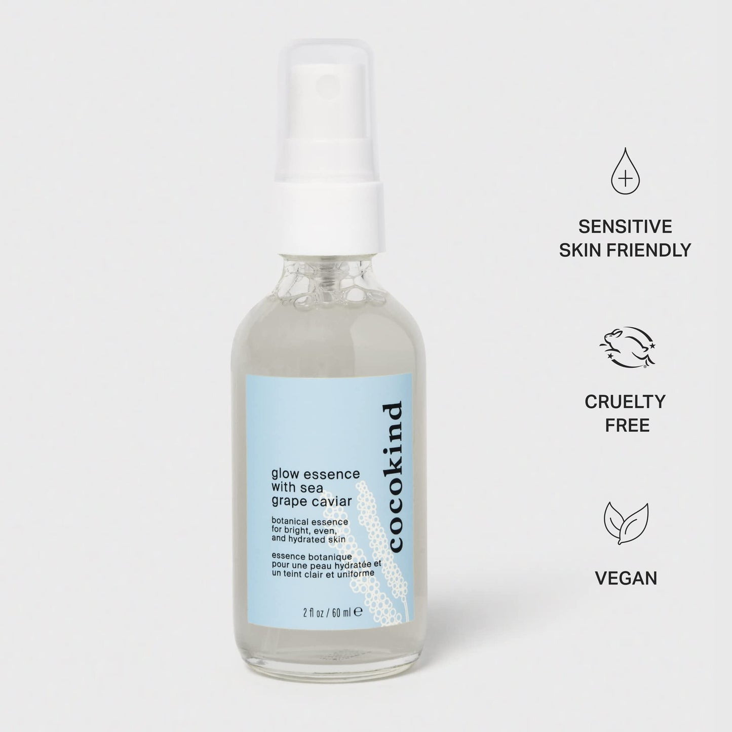 Cocokind Glow Essence with Sea Grape Caviar, Hydrating Primer and Facial Mist, Facial Moisturizer with Sea Buckthorn, Linoleic A
