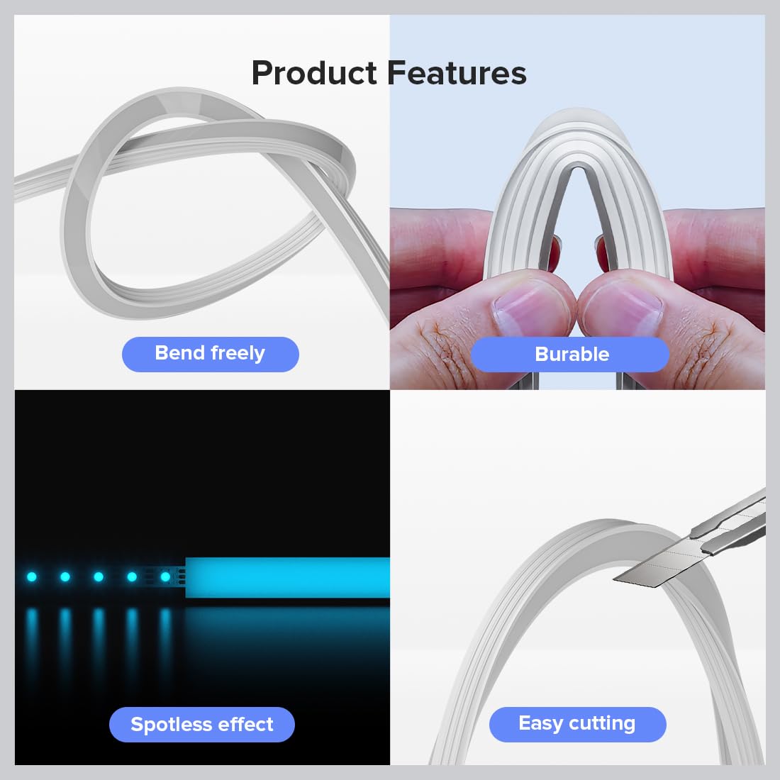 BTF-LIGHTING Silicone LED Channel System 32.8Ft Flexible Milky White Cover DIY Spotless Tube for ≤18mm Width LED Strip,Neon Rope Light Channel Diffuser, for Kitchen Cabinet, Room, Patio(No LED Strip)