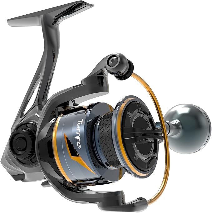 Tempo Persist Spinning Reel - Saltwater and Freshwater Fishing Reels, Aluminum Body with 7+1 BB, 30.9 LBs Max Drag Carbon ...