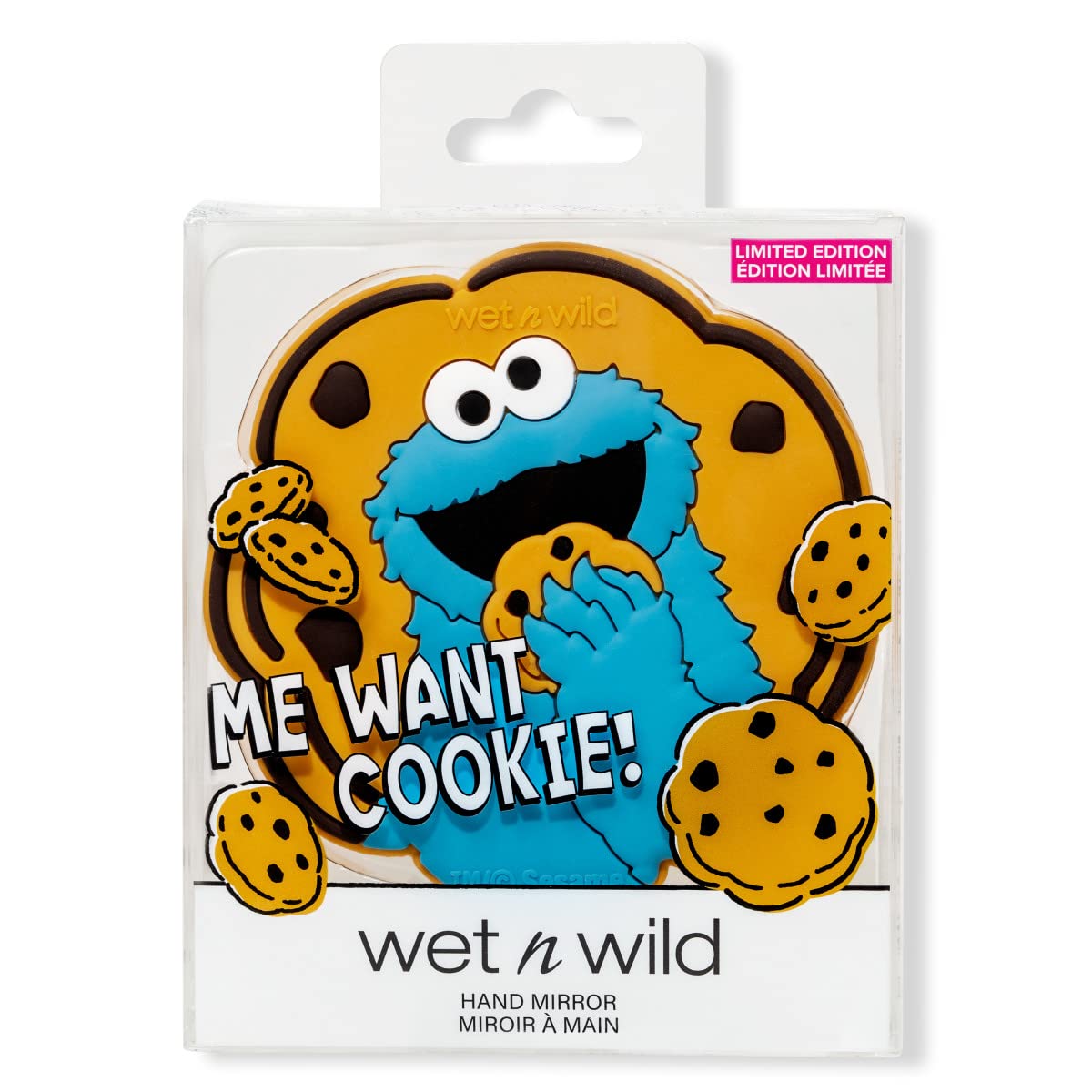 wet n wild Sesame Street Collection, Comfort-Grip Handle, Versatile & Portable Hand Mirror - Me Want Cookie
