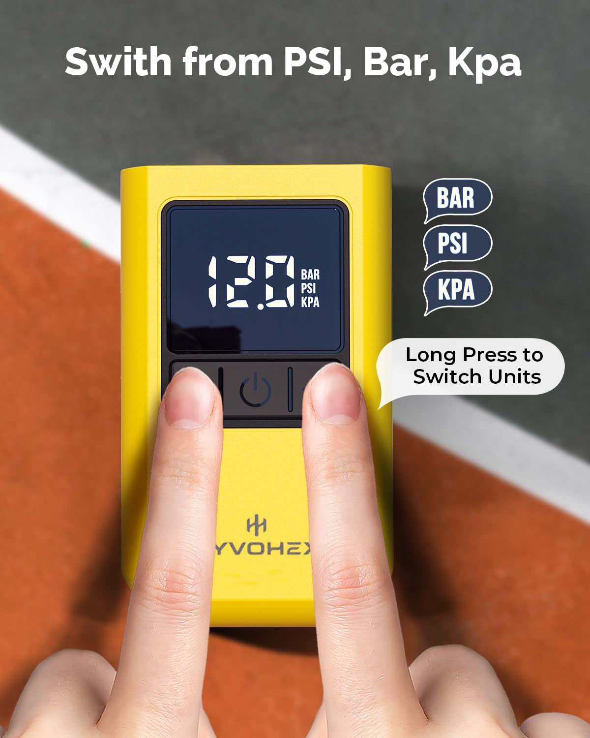 Ball Pump for Sports Balls, HYVOHEX Portable Electric Basketball Pump Ultra Fast Inflation, with Digital LED Display Air Pump for Balls, Preset Pressure with Ball Needle for Soccer, Volleyball