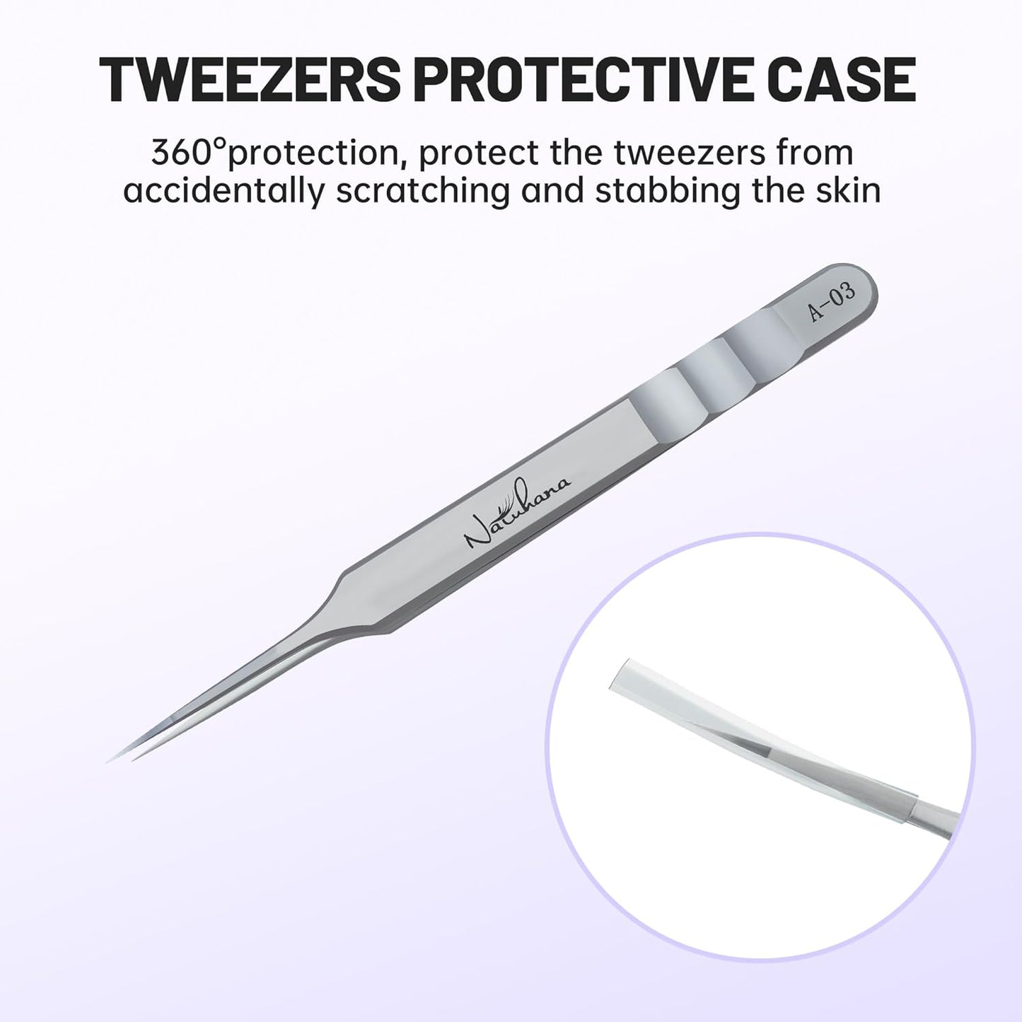 High Precision Lash Tweezers for Individual and Volume Eyelash Extensions Premium Stainless Steel Curved Fiber Tip Professional Isolation Tweezer