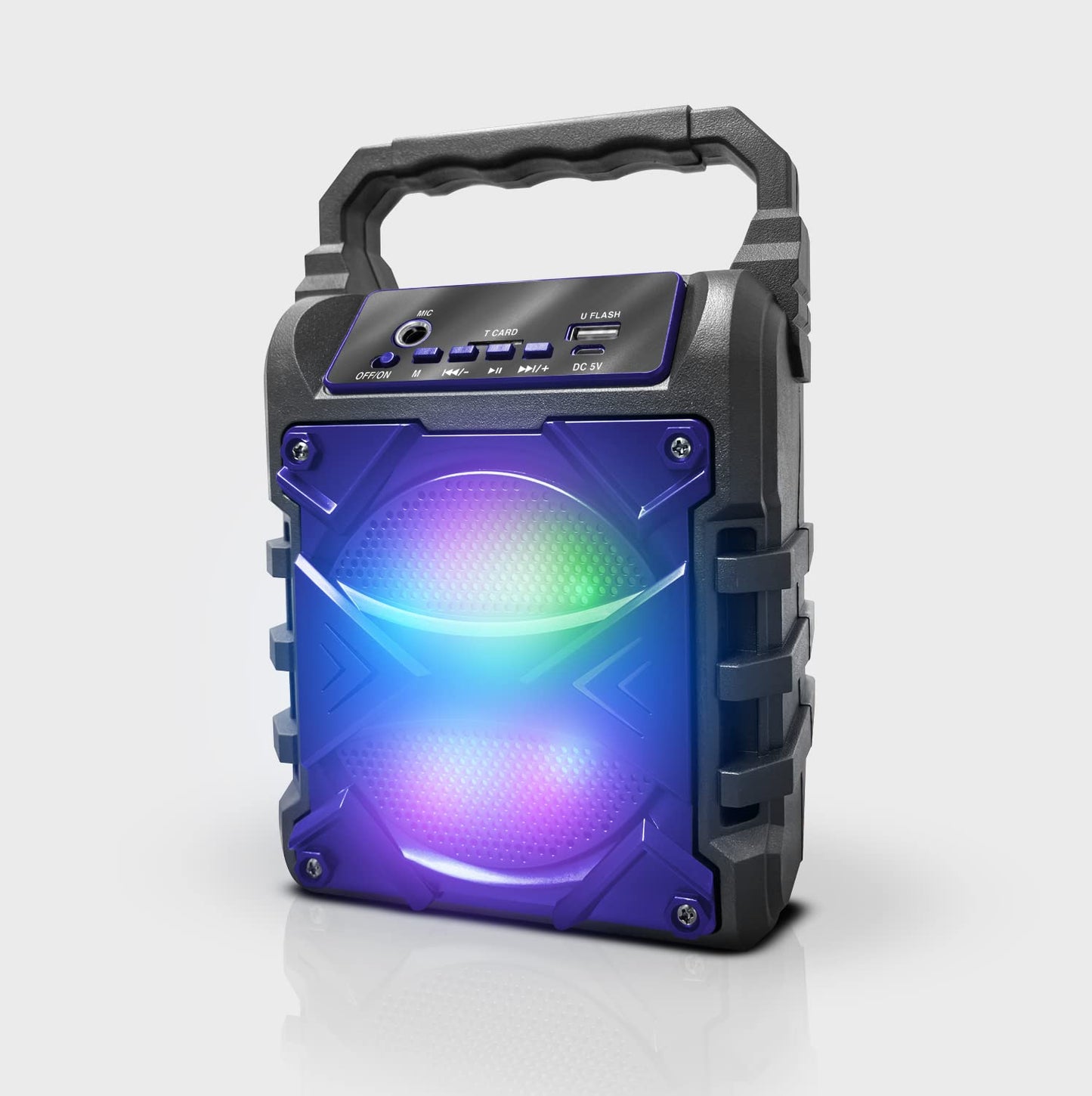 Top Tech Audio Jet-4 400W Bluetooth Speaker, 4" Woofer, Louder Volume, Crystal Clear Stereo, Rich Bass, 100ft Wireless Range, Mic Input, Portable Speaker – Blue