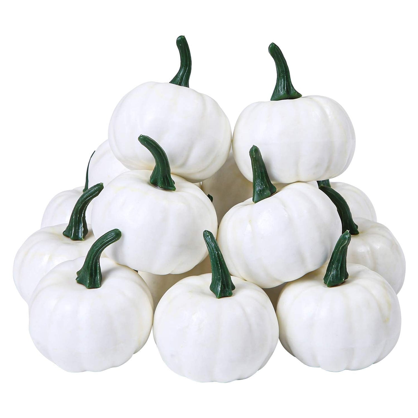 Elcoho 16 Pack Small Artificial Lifelike Pumpkin Fall Harvest Mini Pumpkins for Home Garden, Fall Harvest Decor, Thanksgiving or Halloween Decoration