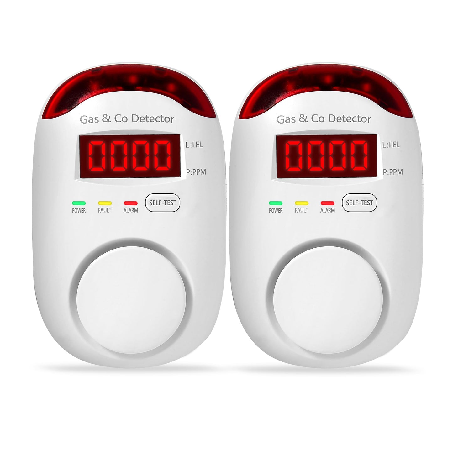2 Packs Gas & Carbon Monoxide Detectors - Plug in Carbon Monoxide Detector & Propane, Natural Gas Detector, CO Monitor Alarm & Explosive Gas Detector Alarm for Home,RV
