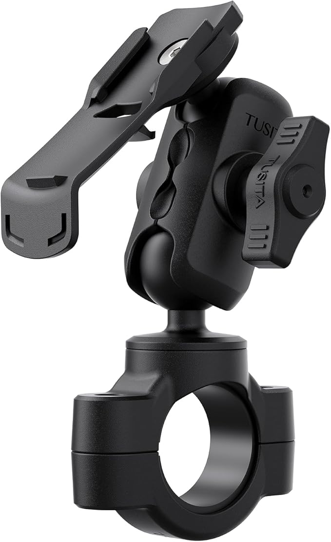 TUSITA Motorcycle GPS Mount - Holder Compatible with Garmin Handheld GPS - Double Socket Arm Handlebar Base