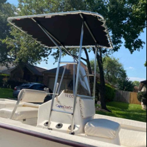 TeBaisea T-Top Canvas Boat Shade Cover Waterproof Replacement Canvas for Center Console Boat 61" x 44"(Black) 155cmx112cm
