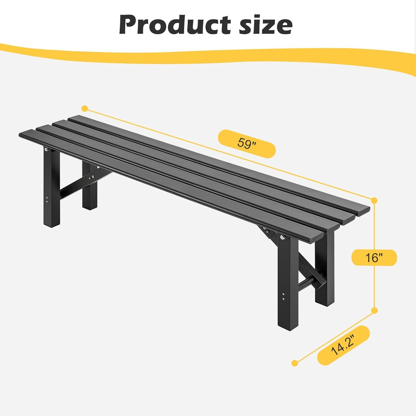TECSPACE 4-Person Instant Folding Bench, 330 LBS Capacity Lightweight Aluminum Foldable Bench, No Assembly Required, Sets Up in 3 Seconds