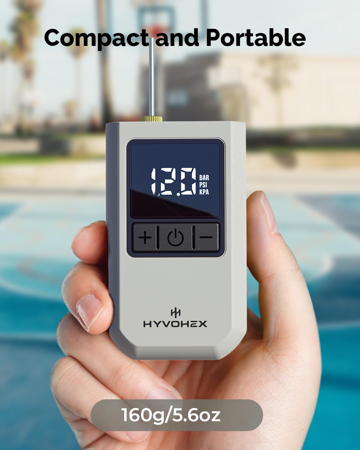 Ball Pump for Sports Balls, HYVOHEX Portable Electric Basketball Pump Ultra Fast Inflation, with Digital LED Display Air Pump for Balls, Preset Pressure with Ball Needle for Soccer, Volleyball