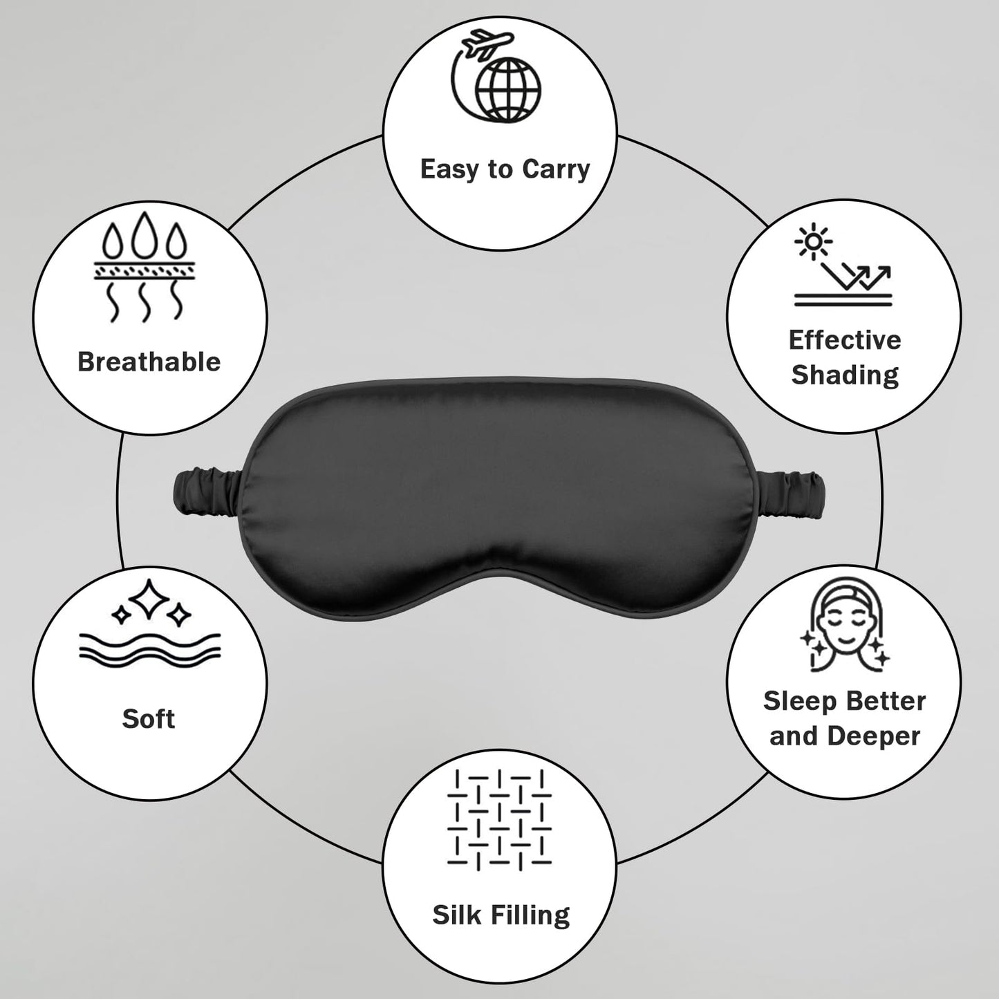 Amrules Silk Sleep Mask Set of 2, Adjustable Silk Eye Mask for Sleeping, Soft Sleeping Eye Shade Cover for Women, Good for Blocking Light, Reducing Puffiness, Enhancing Sleep Quality (Pink & Black)