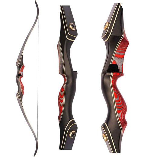 PMZ Recurve Bow and Arrow, Newset Professional Aldults Archery Hunting Bow, 60'' Wooden Takedown Bow, for Youth Beginners to Advanced Outdoor Practice & Hunting, Right Hand, 35 lbs