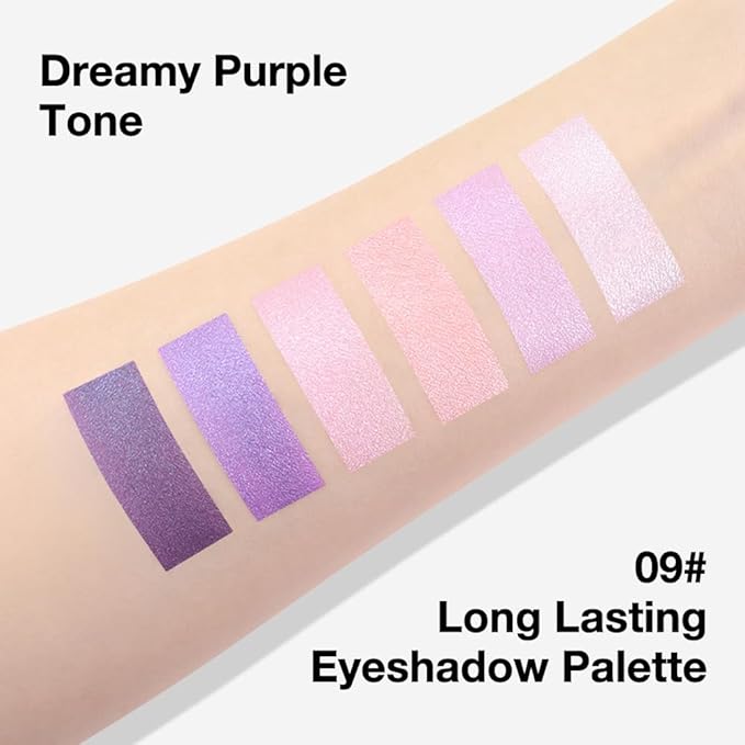 6 Colors Mini Purple Eye Shadow Palette Makeup for Older Women, Neutral Matte Shimmer Eyeshadow Palette Highly Pigmented Waterproof, paleta de sombras de ojos, Vegan & Cruelty-free, 09