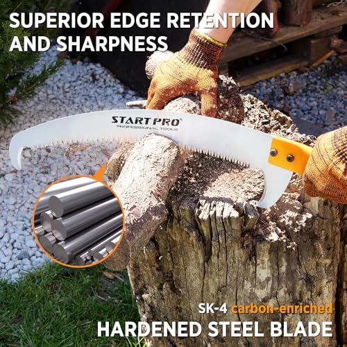 StartPro 18ft Tree Pruning Saw, Telescopic Manual Lightweight Extendable Pole Saw with Sharp Carbon-Enriched Blade for Eff...