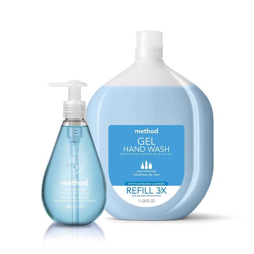 Method Gel Hand Soap Refill, French Lavender, Recyclable Bottle, 34 oz (Pack of 4)