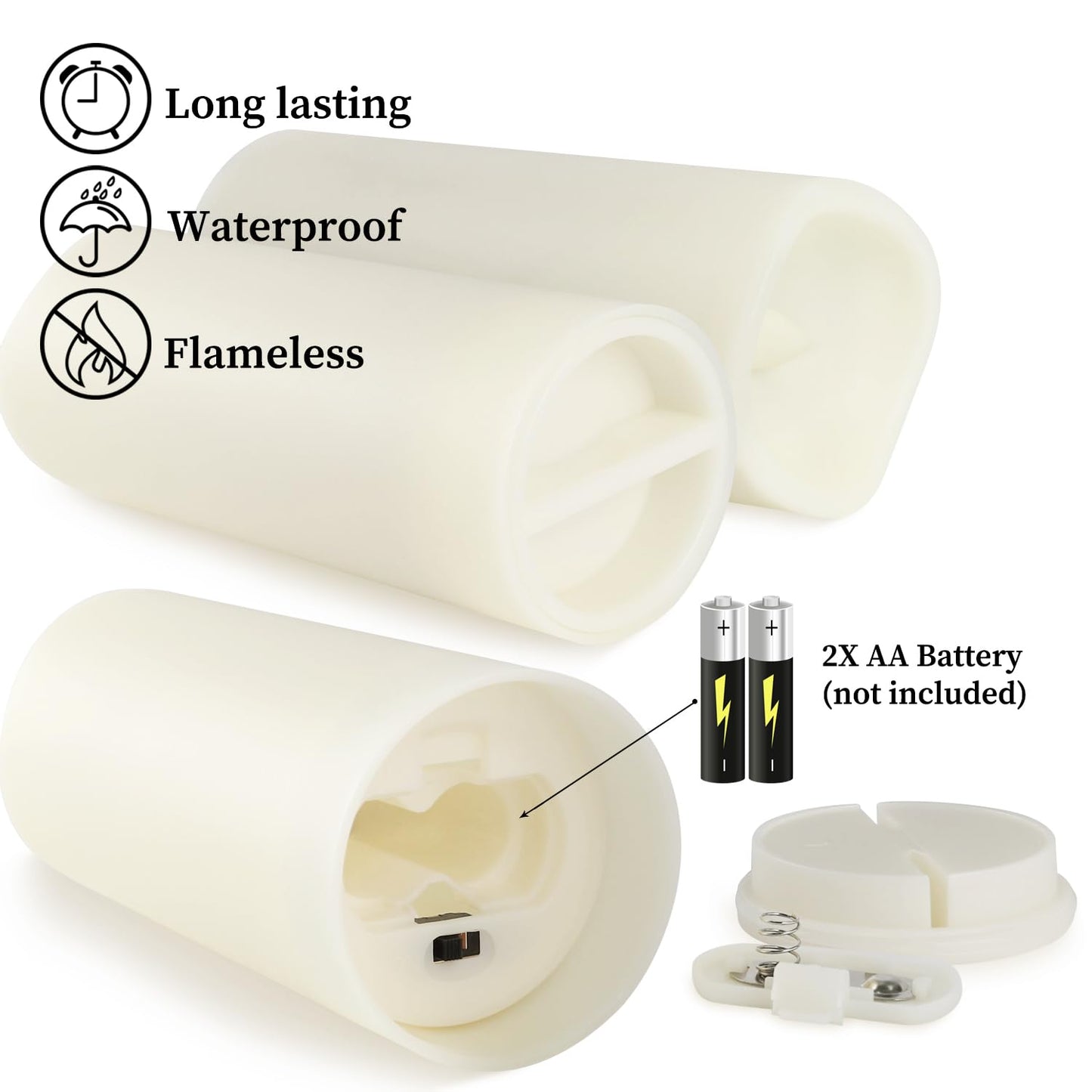 Wfmolcand 144-Pack LED Flameless Flickering Candles with Remote Control and 2/4/6/8 H Timer Led Pillar Candles of Wedding, Table, Halloween,Christmas Decorations and Special Occasions (Three Sizes)