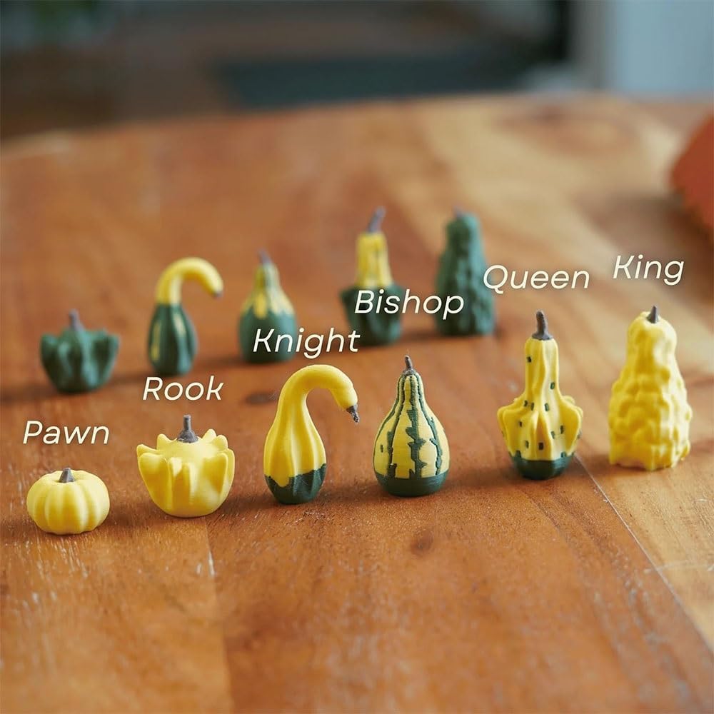 Pumpkin Board Game Set,Magnetic Pumpkin Chess Expansion Pack Gourd Games,3D Printing Portable Checkers with Checkers Board,Dice Tower,Card Storage,Dice Storage,and Boards,Christmas Decor Gift(#2)