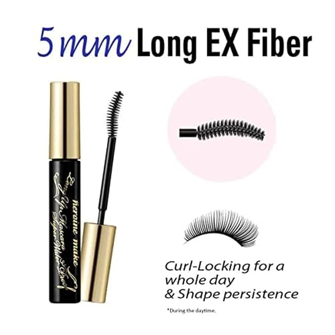 HEROINE MAKE by KISSME Waterproof Mascara Black | Tubing Mascara Volume and Length by Defining Fiber for Long and Curl Eye Makeup for Women, Made in Japan, Black, 1 EA