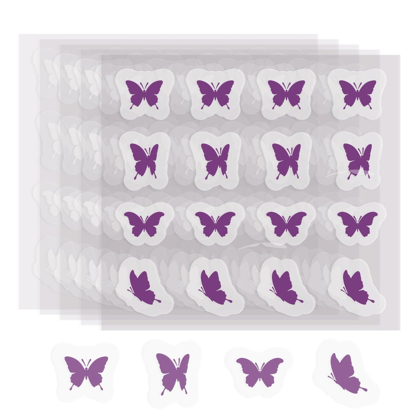 80 Pack UV Detection Stickers for Sunscreen Butterfly Pattern- Sunscreen Dots UV Stickers for Kids Adults -Waterproof Sun Protec