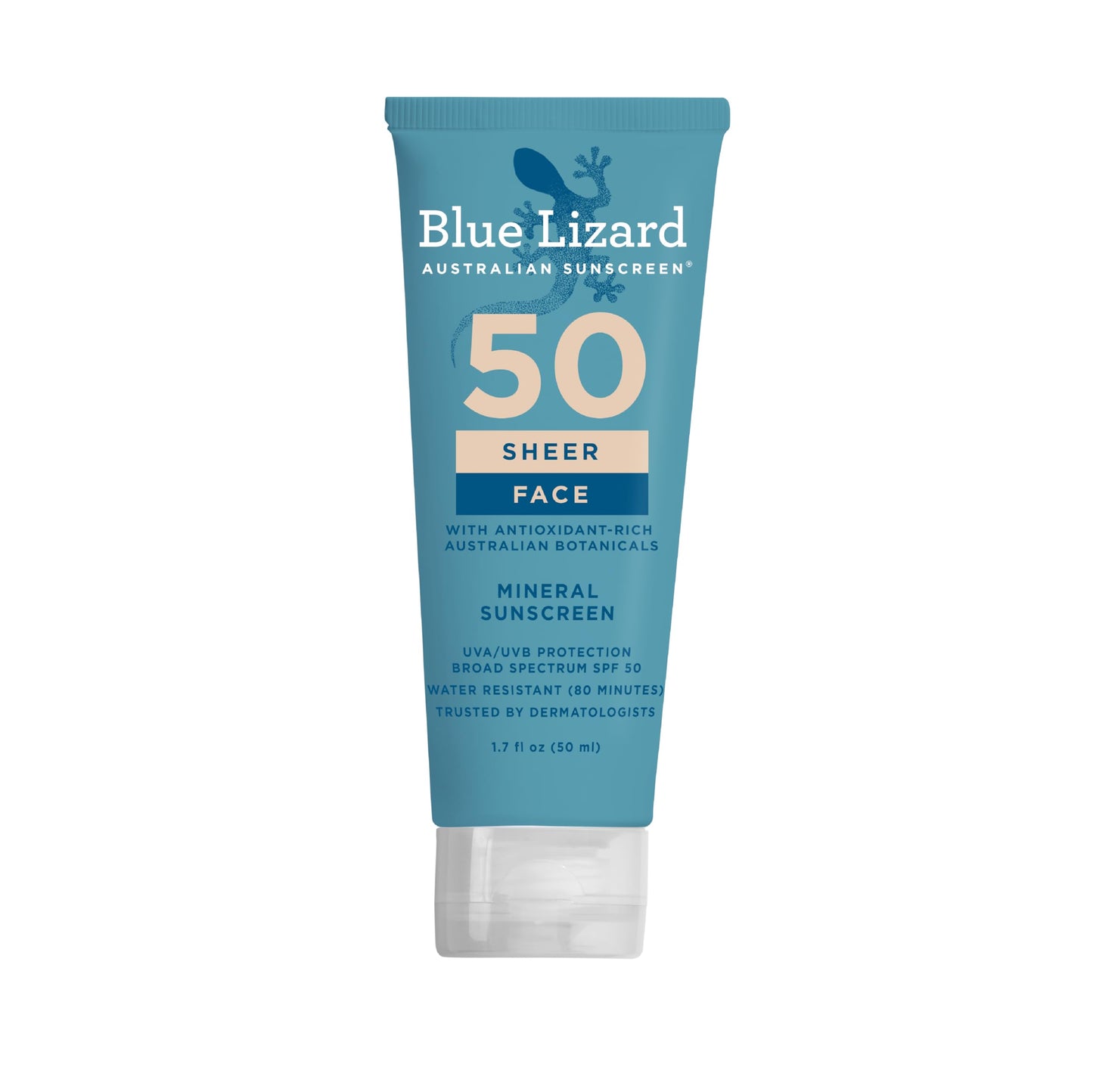 BLUE LIZARD Sheer Face Lotion SPF 50+ - 1.7 Fl Oz, Lightweight & Protective, Ideal for Sensitive Skin