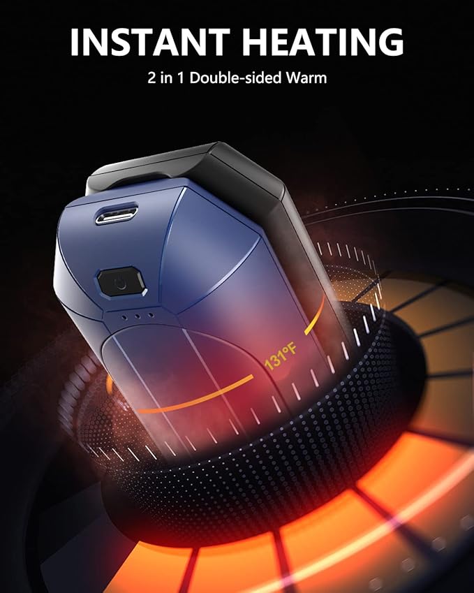 Hand Warmers Rechargeable, Dnaleao 2 Pack 4000mAh Electric Portable Pocket Heater, Heat Therapy Great for Outdoors, Hunting, Golf, Camping, Warm Gifts