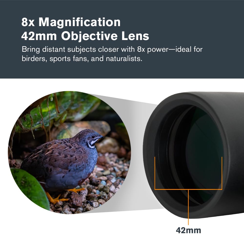 Celestron - Outland X 8x42 Binoculars – Ideal for Birding and Outdoors – 42mm Objective Lenses – Wide 7° Field of View – BaK-4 Prisms – Multi-Coated – Waterproof and Fogproof