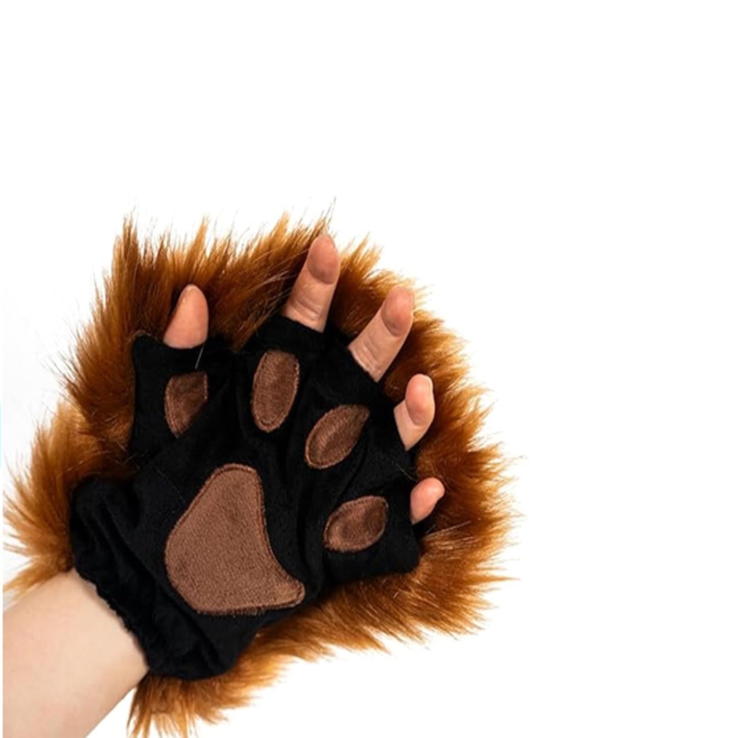 Valpeak Therian Mask and Tail Set for Girls Halloween Cat Mask Tail Cosplay Fox Mask Wolf Tail Over 1 Years Old (Golden)
