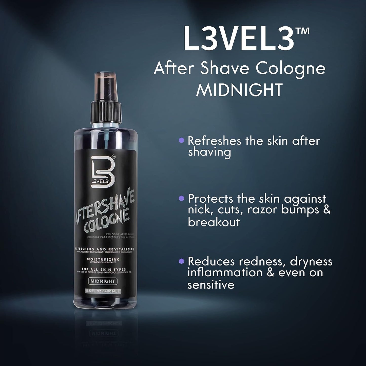 L3 Level 3 After Shave Spray Cologne - Softens Skin - Refreshes and Relieves Face and Skin - Moisturizing Formula Level Three After Shaving (Rose - Small)