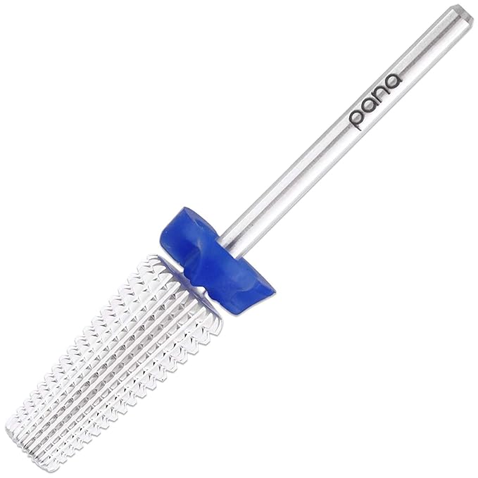 PANA Nail Carbide 5 in 1 Bit - Two Way Rotate use for Both Left and Right Handed - Fast remove Acrylic or Hard Gel - 3/32" Shank - Manicure, Nail Art, Drill Machine (Medium - M, Silver)