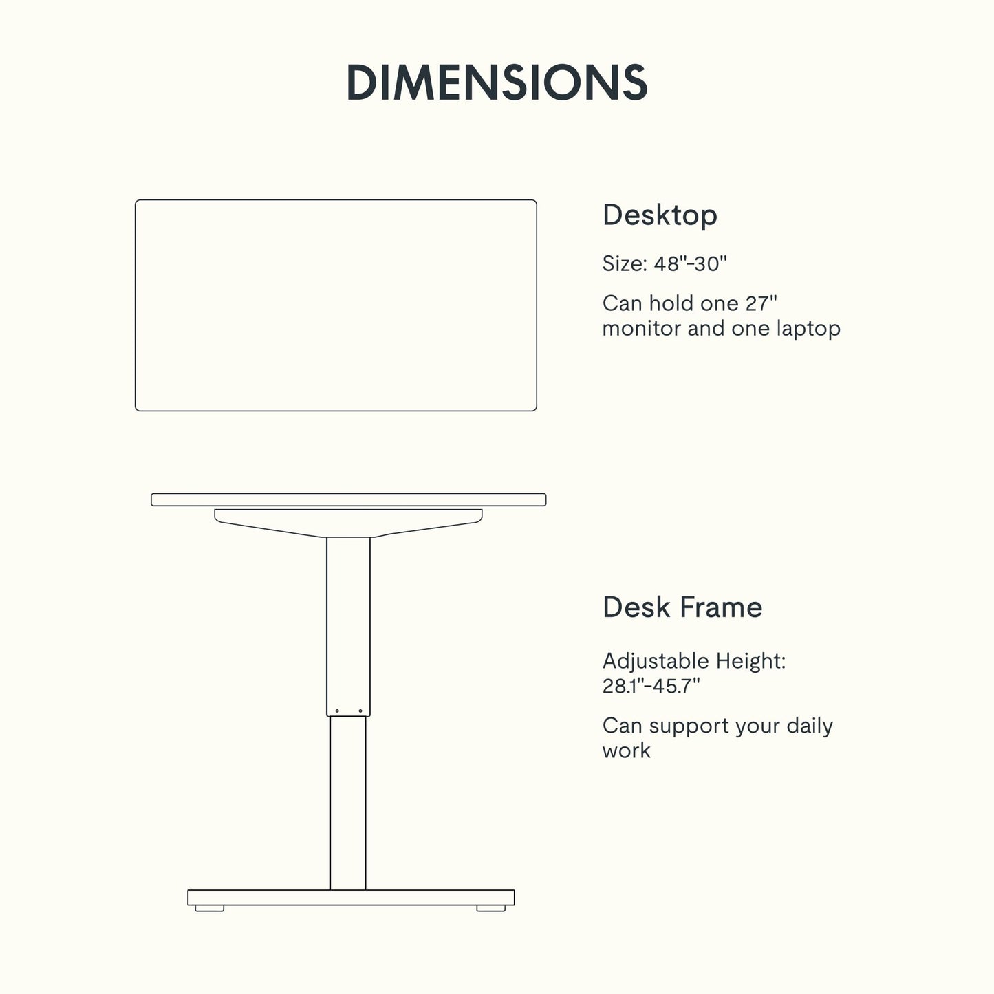 FLEXISPOT EN1 Whole-Piece Standing Desk - 48" x 30" Electric Height Adjustable Heavy Duty Steel Stand Up Desk Frame w/Automatic Smart Keypad (Black Frame + Maple Top, 2 Packages)