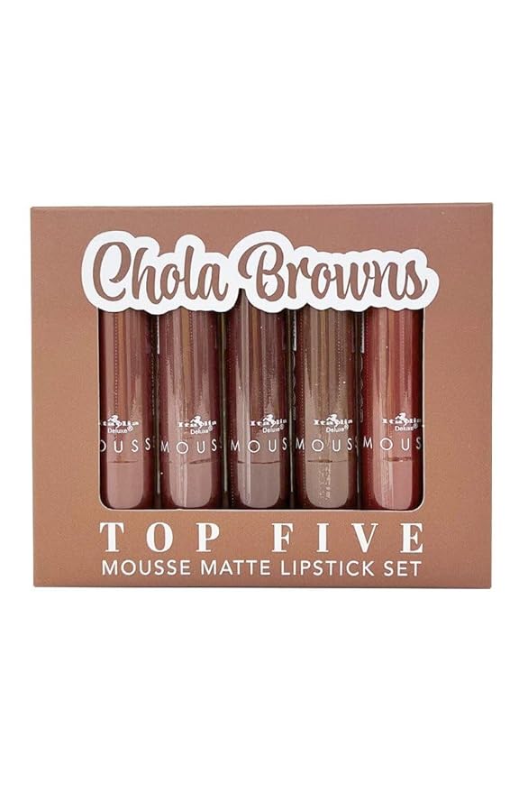 Italia Deluxe Top Five Mousse Matte Lipstick Set Chola Browns