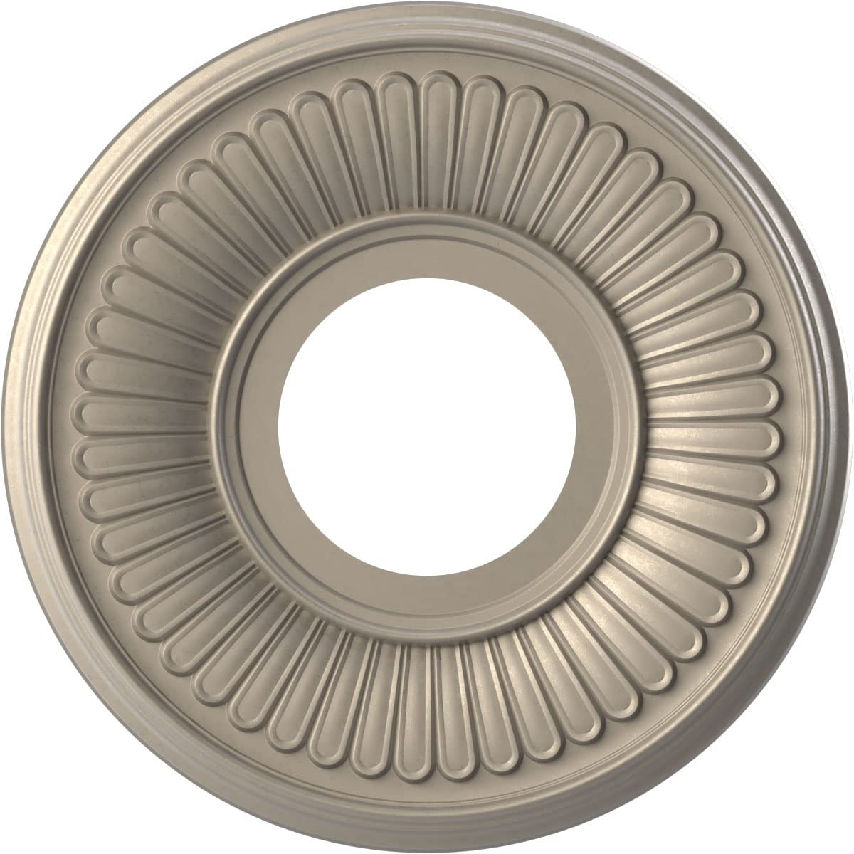 Ekena Millwork Cmp10Becsv Berkshire Thermoformed Pvc Ceiling Medallion (Fits Canopies Up To 4 1/2), 10Od X 3 1/2Id X 3/4P, Metal