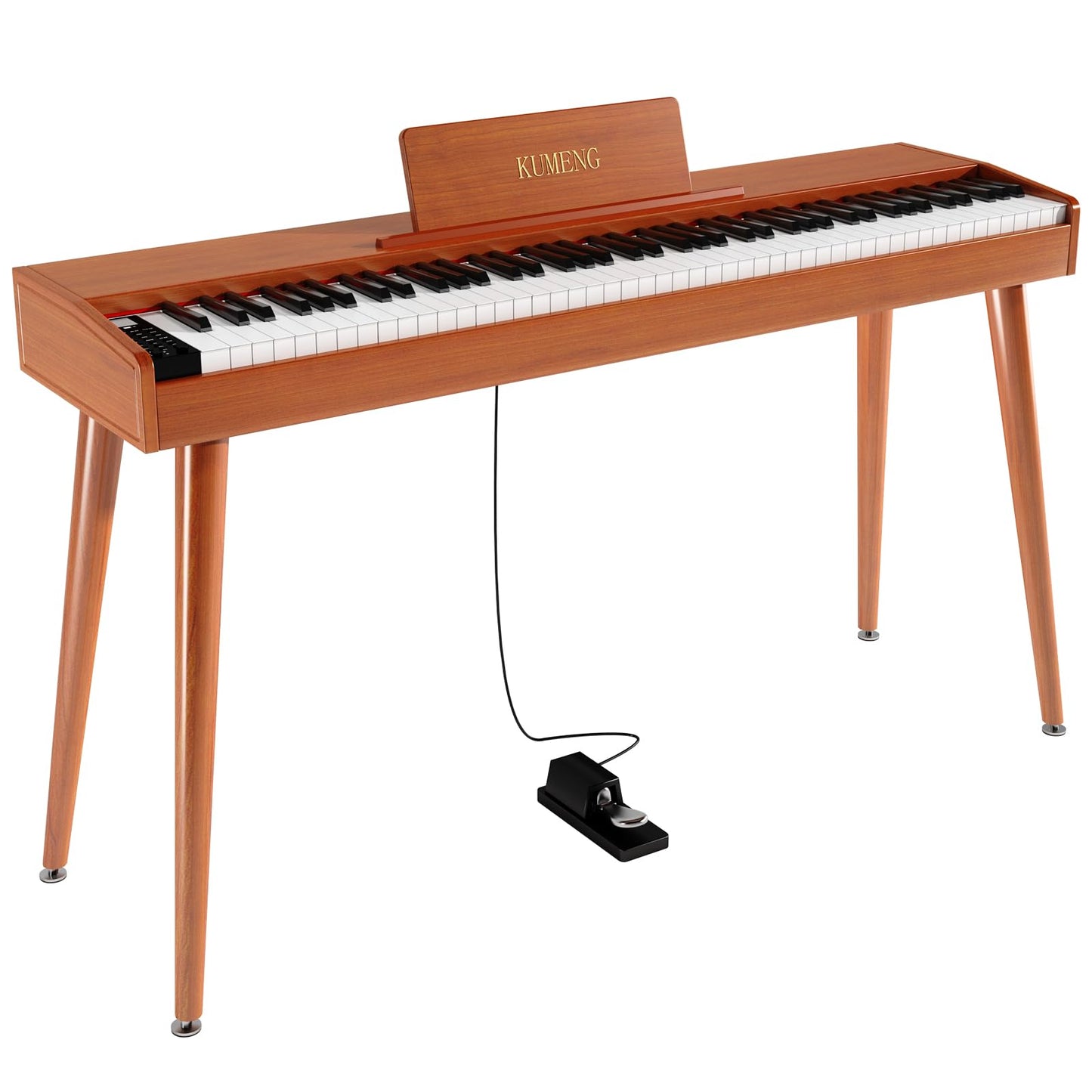 KUMENG digital Piano 88 Key Semi Weighted Keyboard,Full-size Electric Piano for Beginners,with Sheet Music Stand,Pedal,Power Ada