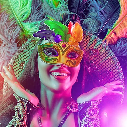 Capoda 24 Pcs Mardi Gras Masks Bulk Masquerade Venetian Costume Mask for Girls Boys Adults Mardi Gras Costume Party Supplies