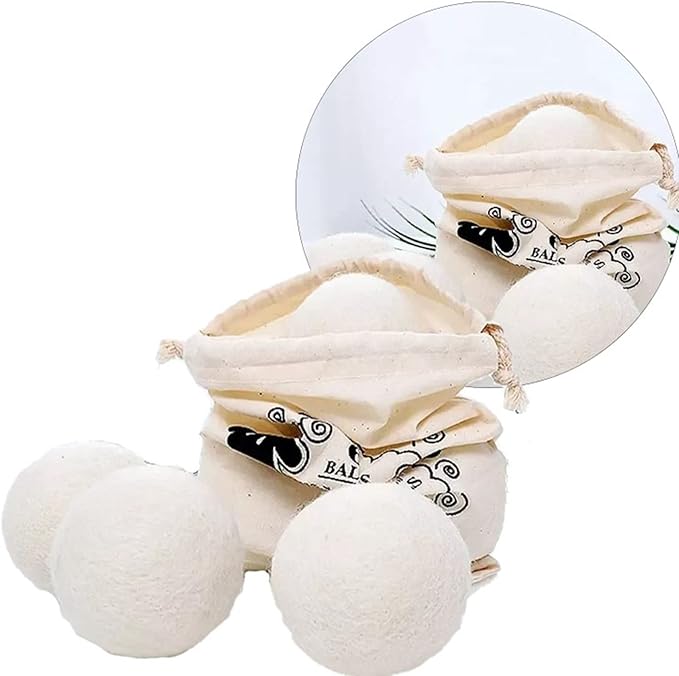 Keenso EcoFriendly Wool Dryer Balls to Shorten Drying Time and Reduce Static Electricity, Replaces Liquid Softeners, 6 Pack for Large Loads, Ideal for Sensitive Skin