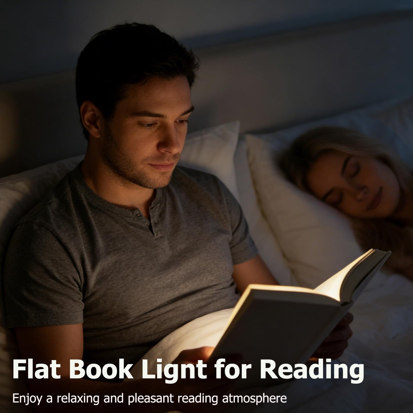 AVEKI Book Light, Dimmable LED Reading Light 3 Color Flat Book Lamp for Reading, Rechargeable Page Light with Wooden Base and Scratch-Resistant Panel, Portable Gifts for Kids Eye Protection (Wood)