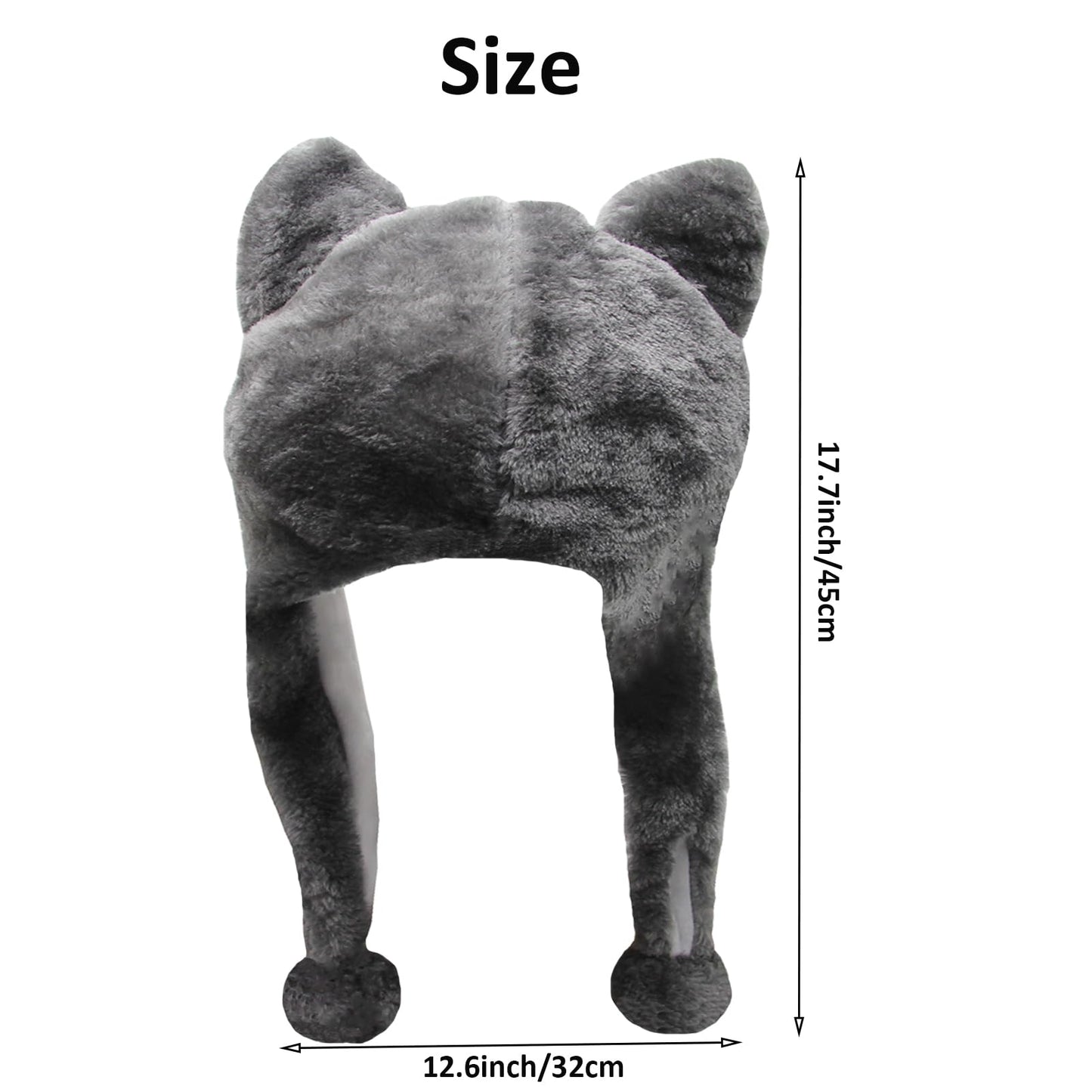 GADMEXILY Plush Husky Animal Hat for Halloween Christmas,Cozy Funny Hats Novelty Party Cap for Kids Girls Boys - One Size (Husky)