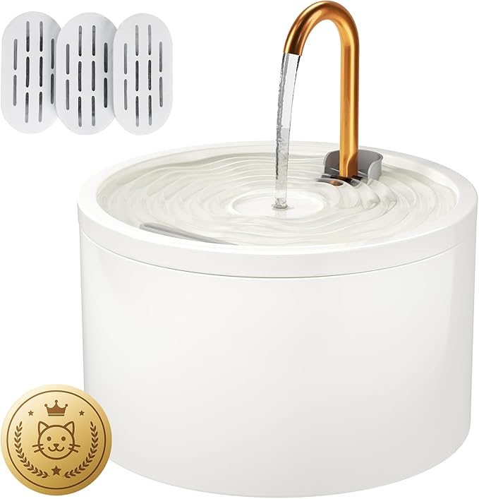 DOOOB Ceramic Cat Water Fountain, 2.1L/71oz Ceramic Cat Fountain, Automatic Ceramic Water Fountain for Cats, Pet Water Fou...