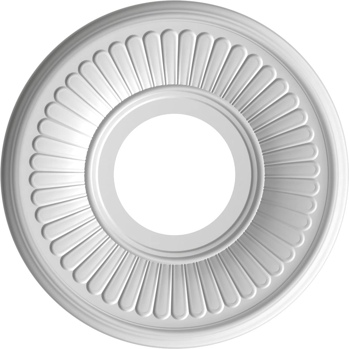 Ekena Millwork 10Od X 3 1/2Id X 3/4P Berkshire Thermoformed Pvc Ceiling Medallion (Fits Canopies Up To 4 1/2), Ultracover Satin