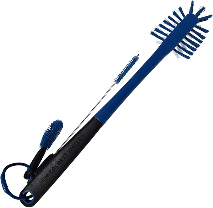 The Coldest Water Bottle Brush - Long Handle 3 in 1 Cleaning Kit for Stainless Steel Water Bottles, Lids, Straws. Tumblers, Coffee Mugs & Baby Bottles - Perfect Cleaner for Narrow Neck Bottles