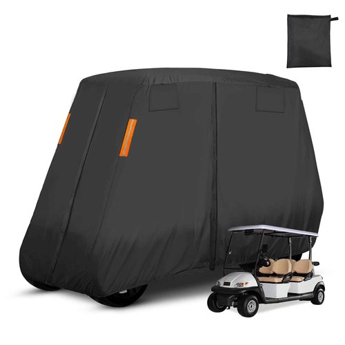 600D Heavy Duty 4+2 Seater Golf Cart Cover 6 Passenger, Golf Cart Cover 4 Passenger Extended Roof, Club Car Cover Lifted Golf Cart Storage Cover for 4 Seaters with 2 Bench Seats 138L 48W 66H Inches