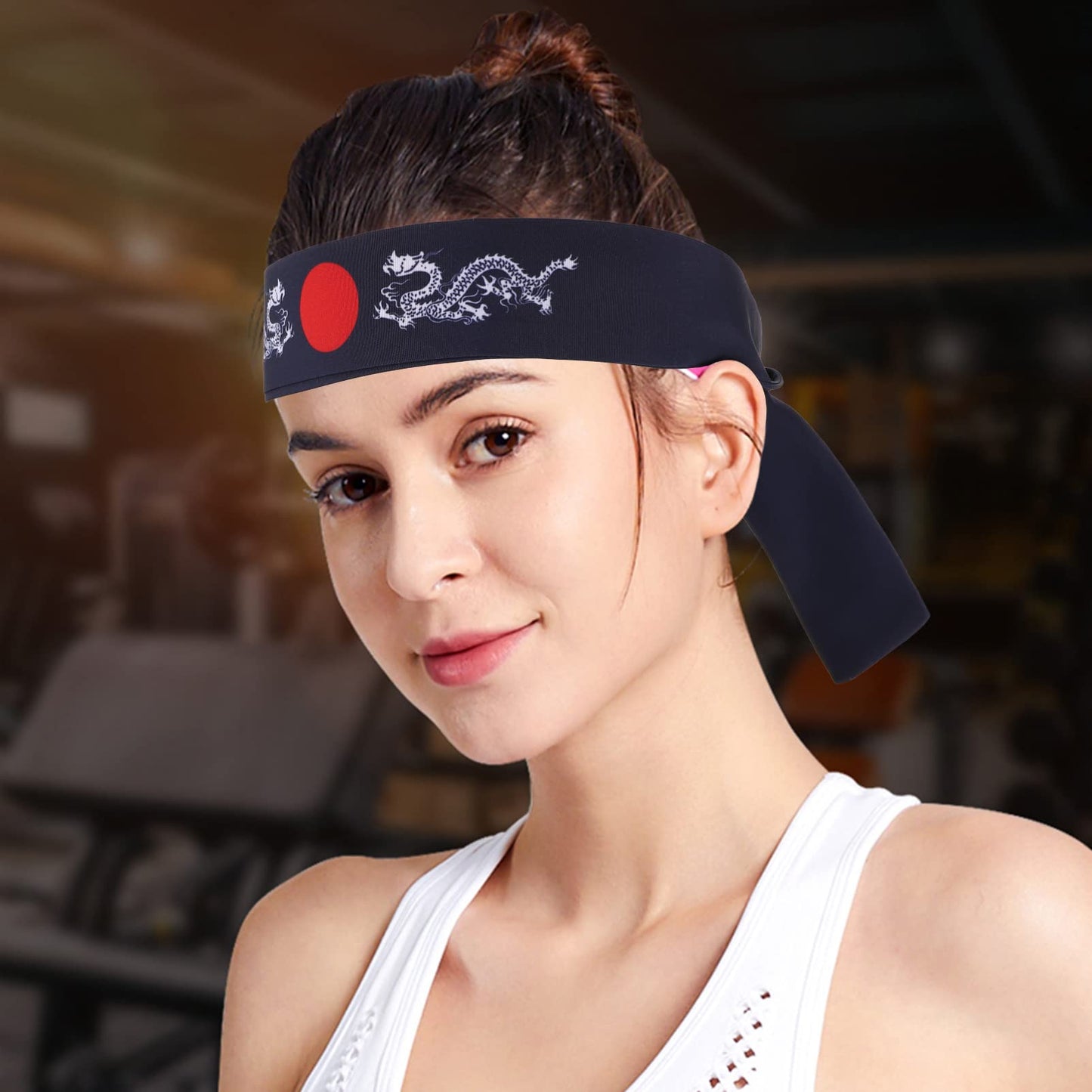Uonlytech Japanese Headband 2pcs Bushido Headband Fitness Costume Cotton Curls Sports