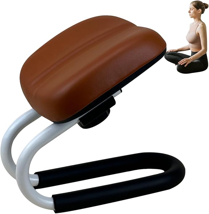 Prayer Stool - Accessories, Non-Slip Leg Sleeve, Portable Chair for Home Yoga Studio | Prayer Bench Foldable Meditation Seat, Metal Frame Yoga Stool Adjustable Height, Bench Seat with Non-Slip Leg