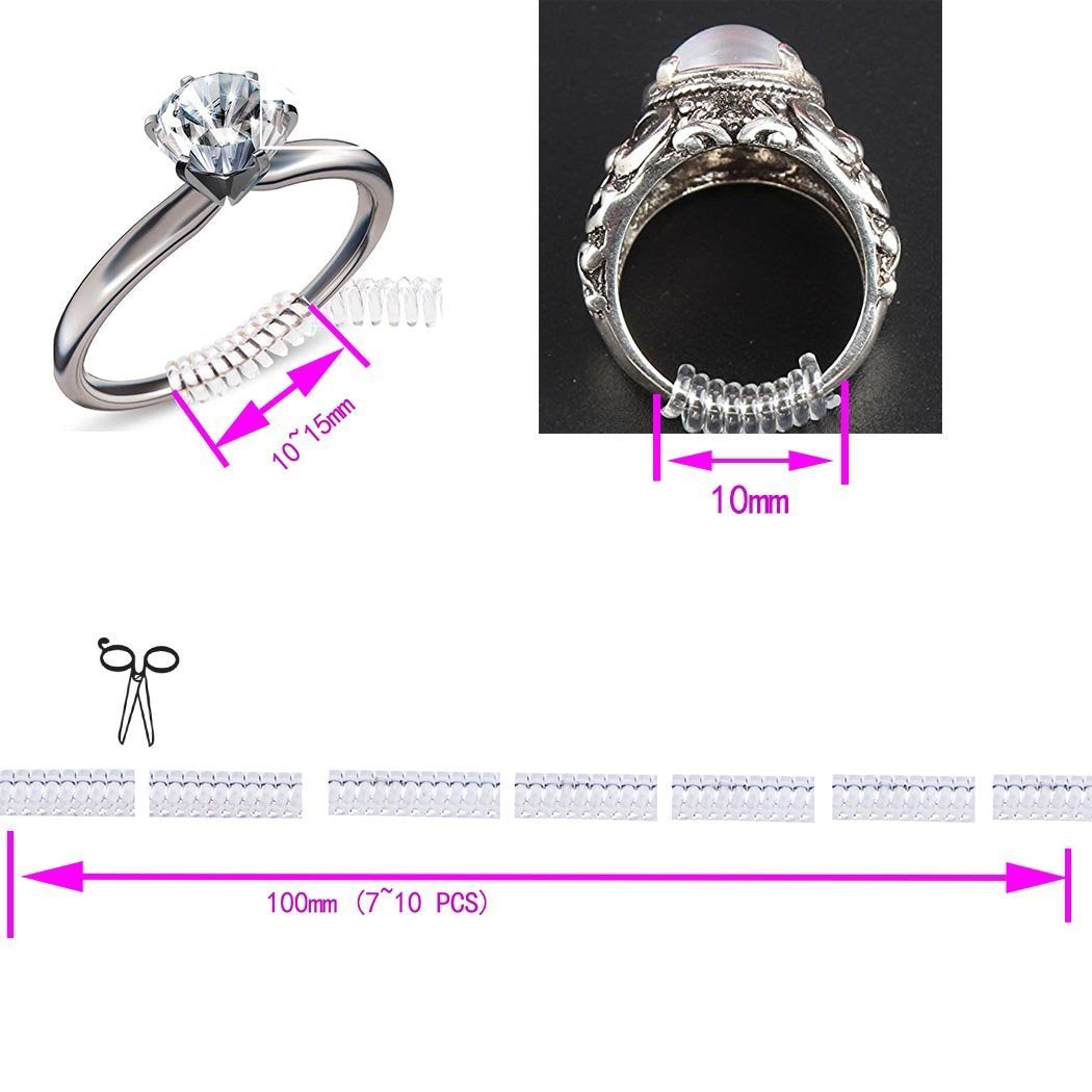 Coopache Invisible Ring Size Adjuster for Loose Rings - Ring Guard, Ring Sizer, 4 Sizes Fit Almost Any Ring. [12pcs]