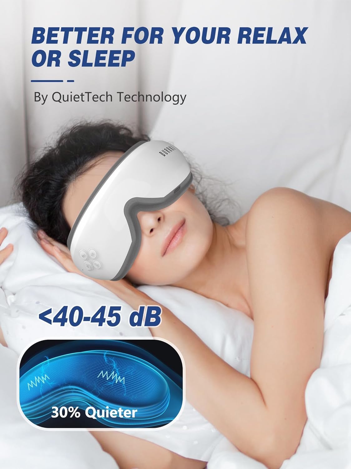 Eye Massager with Heat, Birthday Gifts for Mom Dad Her Him, Heated Eye Massager for Migraines with Compression and Bluetooth, Reduce Eyes Strain, Dark Circles and Improve Sleep