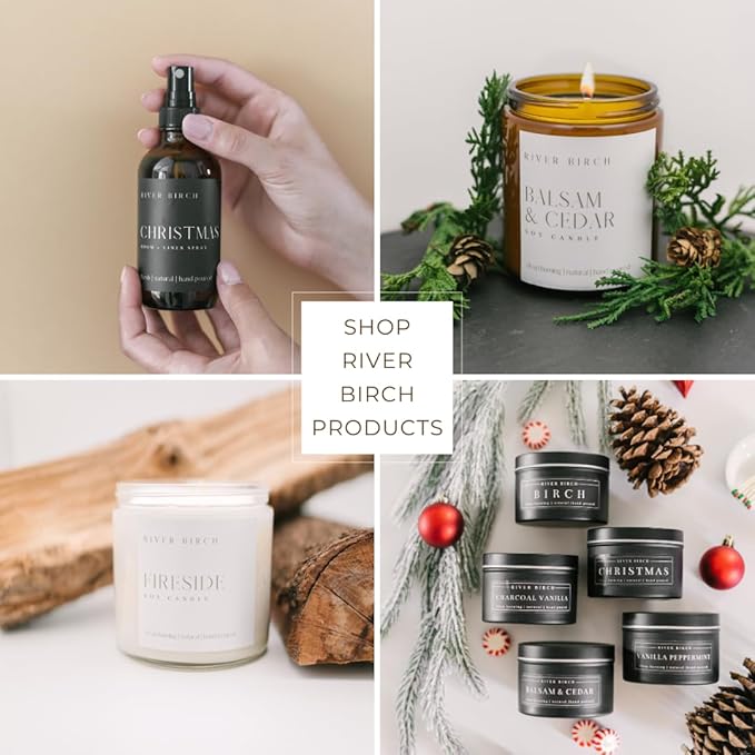 River Birch Fraser Fir Scented Natural Hand Soap - Handmade Soap - Moisturizing Hand Wash with Amber Glass Dispenser - Luxury Scented Hydrating Hand Soap - Vegan and Non-Toxic -16 Fl Oz