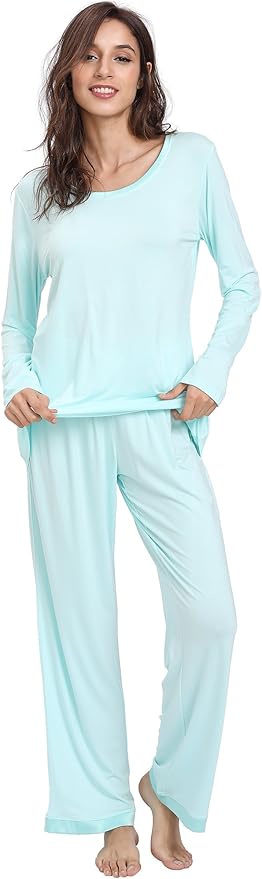 GYS Viscose from Bamboo Women's Pajama Sets Super Soft Long Sleeve Sleepwear Comfy Winter Pjs Sets S-4X